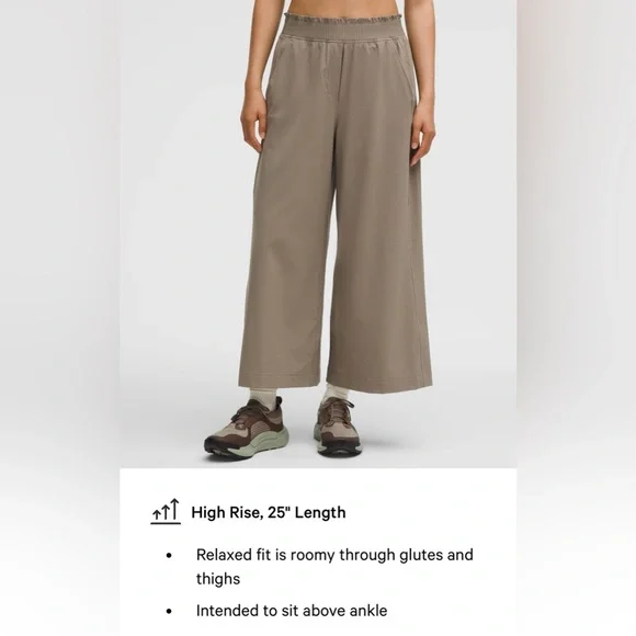 Lululemon Stretch Woven Ruffle-Waist Wide-Leg Cropped Pant Size XXS - Picture 11 of 13